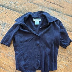 Cropped merino wool eggplant purple size small.  Vintage.